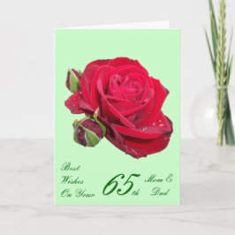 Tarjeta 65º aniversario Boda personalizado de la Rosa Roja