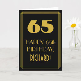 Tarjeta 65º cumpleaños ~ Art Deco Inspirado Aspecto "65" y