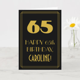 Tarjeta 65º cumpleaños - Aspecto inspirado en el Art Deco 