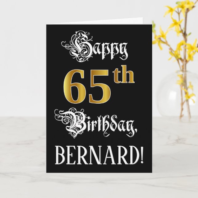 Tarjeta 65º cumpleaños — Guión de faltas; Mirada de oro fa (flor amarilla)