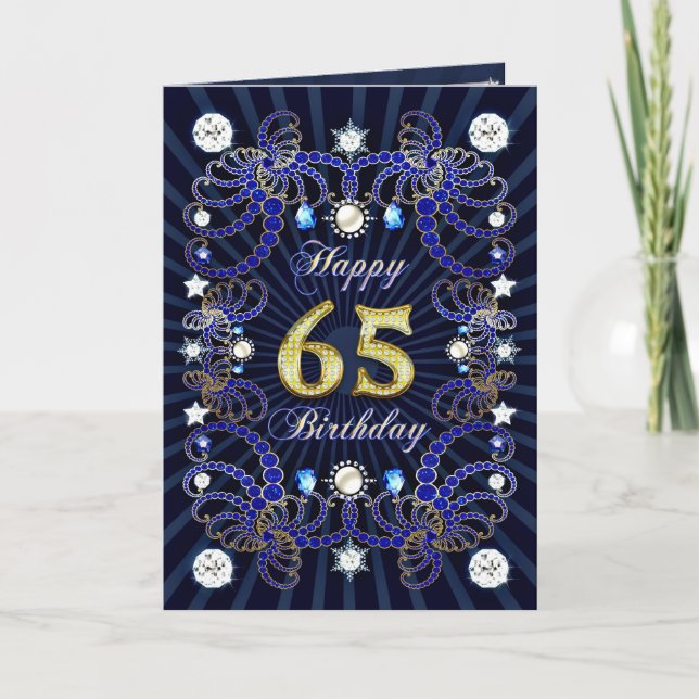 Tarjeta 65.ª carta de cumpleaños con masas de joyas (Anverso)