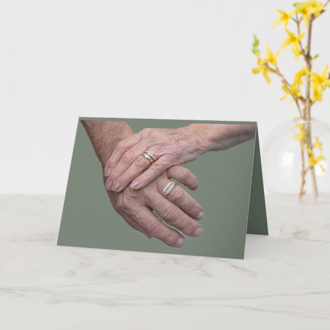 Tarjeta 65.º Aniversario Boda y poema (flor amarilla)