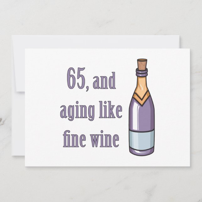 Tarjeta 65.º Cumpleaños Como El Vino (Anverso)