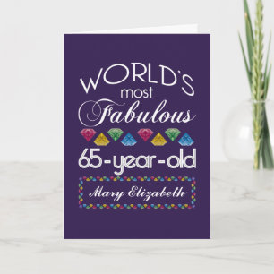 Tarjeta 65.º Cumpleaños Las Gemas Coloridas Más Fabulosas