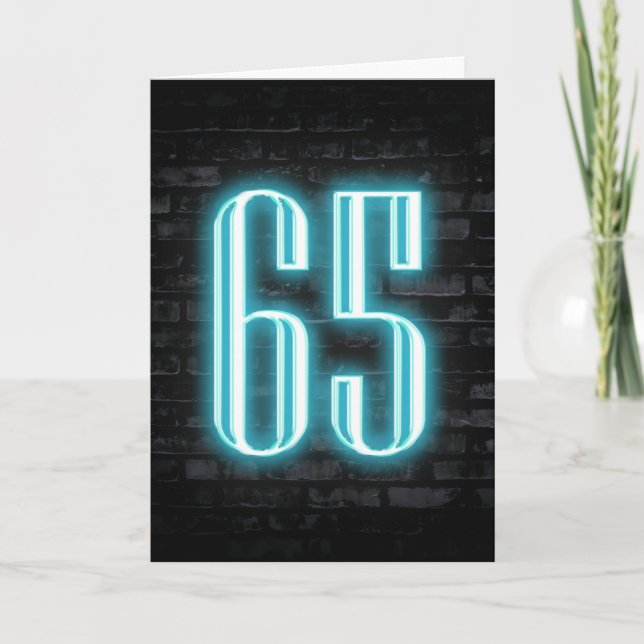 Tarjeta 65.º Rótulo neón en ladrillo (Anverso)