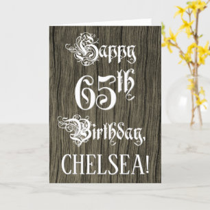 Tarjeta 65 Aniversario: Elegante y brillante texto; aparie