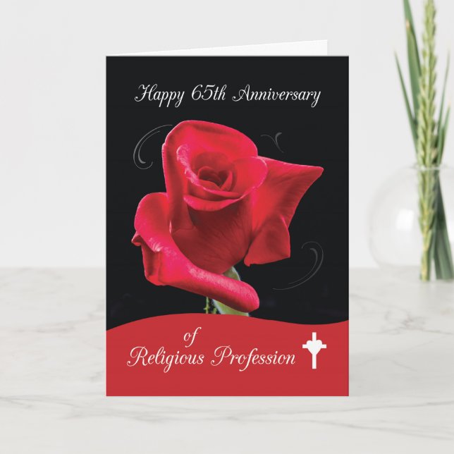 Tarjeta 65.o Aniversario de la profesión religiosa, monja (Anverso)