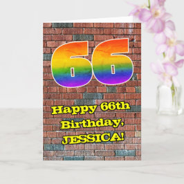 Tarjeta 66º cumpleaños: Arcoiris inspirado en graffiti div