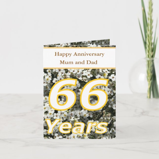 Tarjeta 66.º aniversario Editable (Anverso)
