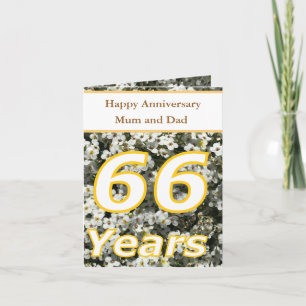 Tarjeta 66.º aniversario Editable
