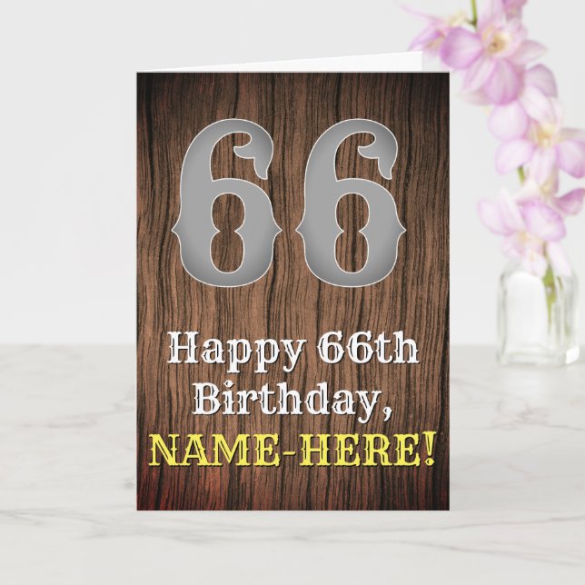 Tarjeta 66.º cumpleaños: Country Western Inspired Look, No (Orquídea)