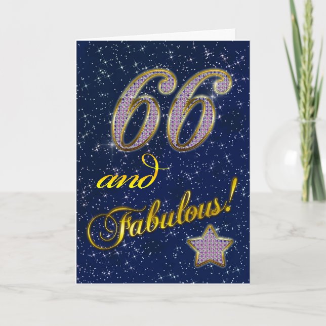 Tarjeta 66 años para alguien Fabuloso (Anverso)