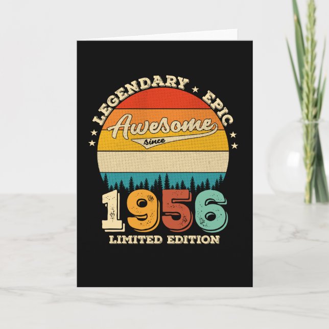 Tarjeta 66 Year Old Awesome Since 1956 66th Birthday Gift (Anverso)