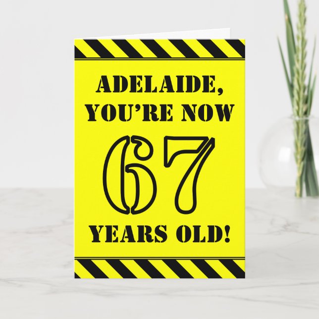 Tarjeta 67º cumpleaños: texto de estilo de galería de foto (Anverso)