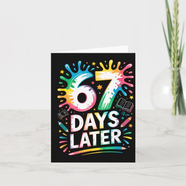 Tarjeta 67º Día De Escuela 67 Meme Profesor Estudiante 67  (Anverso)