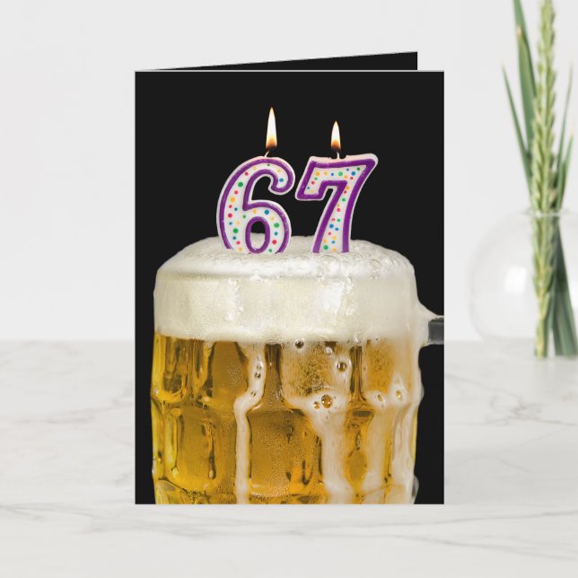 Tarjeta 67.ª Cerveza de cumpleaños con negro (Anverso)