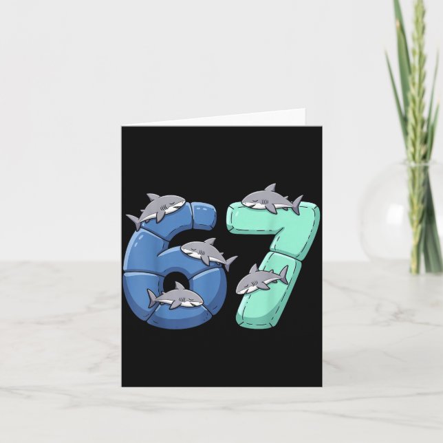 Tarjeta 67 Animals Funny 67 Brainrot Youth Kids Shark 67  (Anverso)