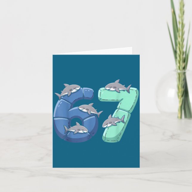 Tarjeta 67 Animals Funny 67 Brainrot Youth Kids Shark 67  (Anverso)