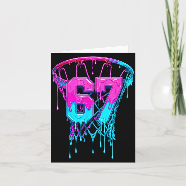 Tarjeta 67 Basketball Drip Six Seven Funny  (Anverso)