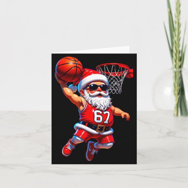 Tarjeta 67 Basketball Santa Six Seven Meme Christmas Srt M (Anverso)