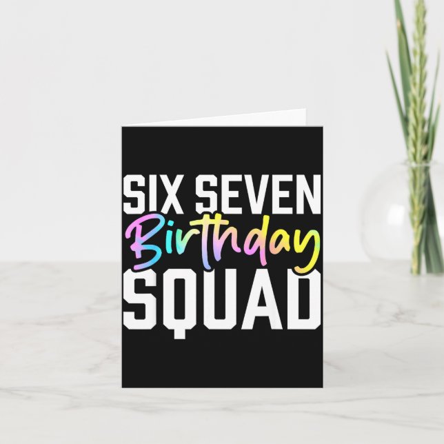 Tarjeta 67 Birthday Squad Funny Six Seven Meme Kids Birthd (Anverso)