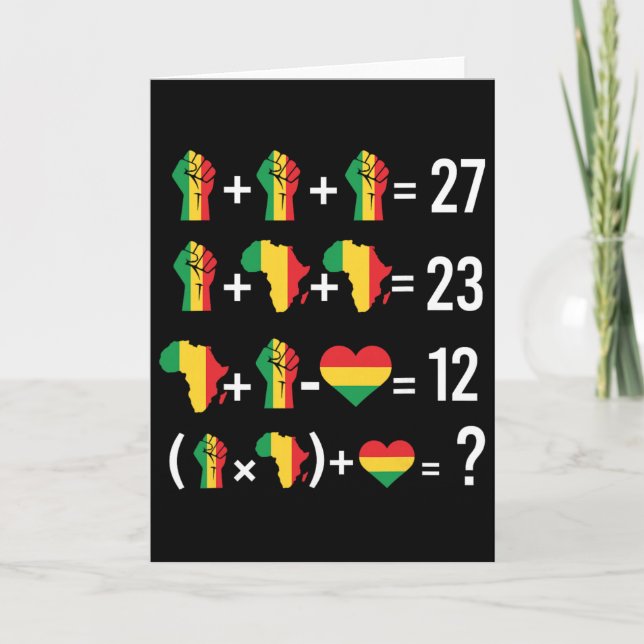 Tarjeta 67 Black History Month Maps Hands Math Equation Te (Anverso)