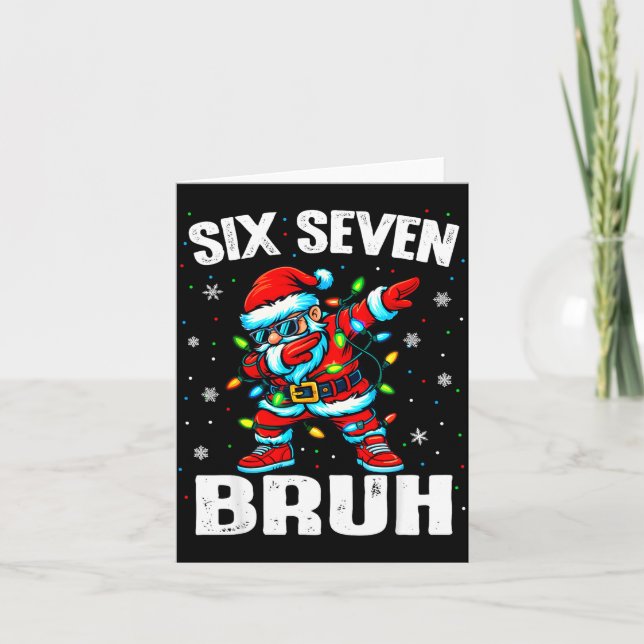 Tarjeta 67 Bruh Christmas Six Seven Meme Dab Santa  (Anverso)