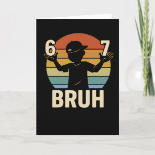 Tarjeta 67 Bruh Retro Chico 6 7 Meme Niños Kindergarten