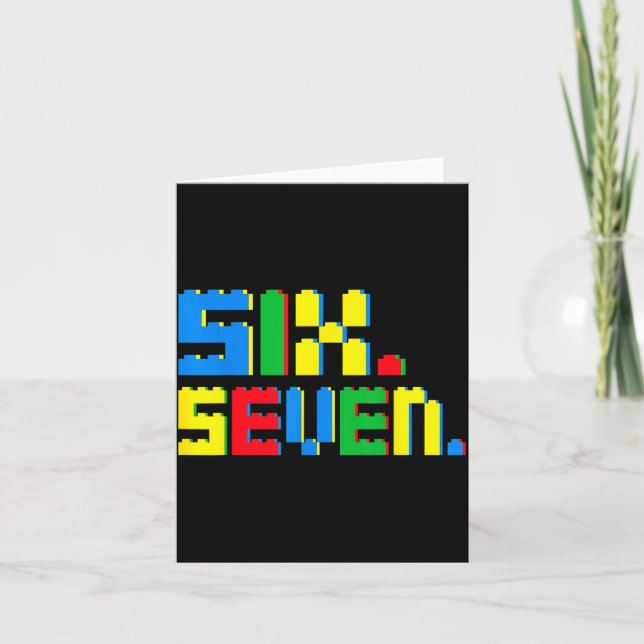 Tarjeta 67 Building Blocks For Kids Boys Six Seven Funny 6 (Anverso)