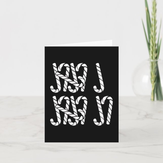 Tarjeta 67 Candy Canes Tally Marks Xmas Long Sleeve  (Anverso)