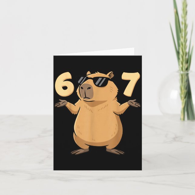 Tarjeta 67 Capybara Meme 6 7 Aesthetic For Kids Young Adul (Anverso)