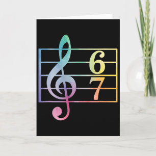 Tarjeta 67 Chiste de jerga musical Seis Siete Profesor de 