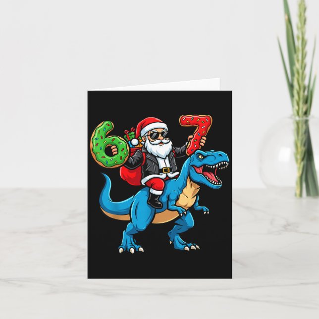 Tarjeta 67 Christmas 6 7 Meme Funny Santa Six Seven Xmas B (Anverso)