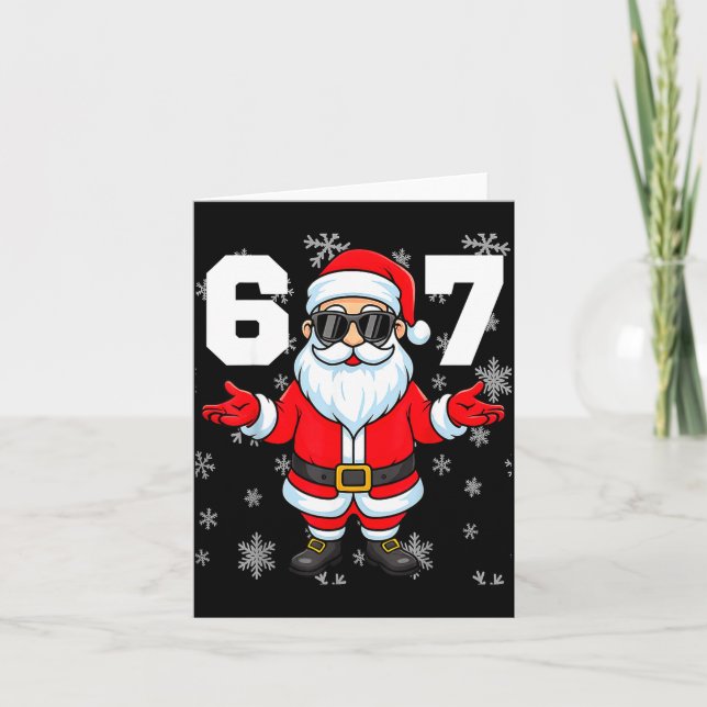 Tarjeta 67 Christmas 6 7 Meme Pajamas 67 Bruh Slang  (Anverso)