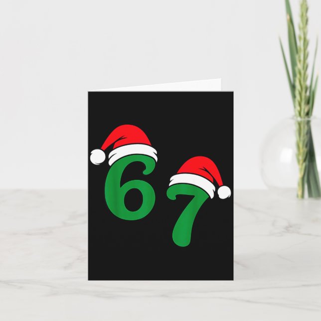 Tarjeta 67 Christmas 6 7 Meme Pajamas Holiday Gen Alpha Sl (Anverso)