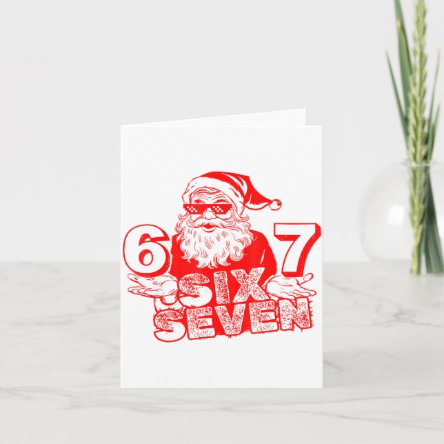 Tarjeta 67 Christmas 6 7 Meme Six Seven Funny Santa Xmas B (Anverso)