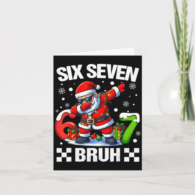 Tarjeta 67 Christmas 6 7 Six Seven Bruh Xmas Holiday Gen A (Anverso)