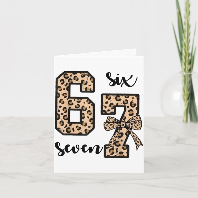Tarjeta 67 Christmas 6 7 Six Seven Meme 67 Leopard Cheetah (Anverso)
