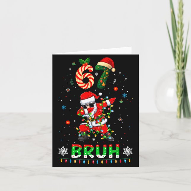 Tarjeta 67 Christmas Bruh 6 7 Funny Meme Gift Teen Boys Gi (Anverso)