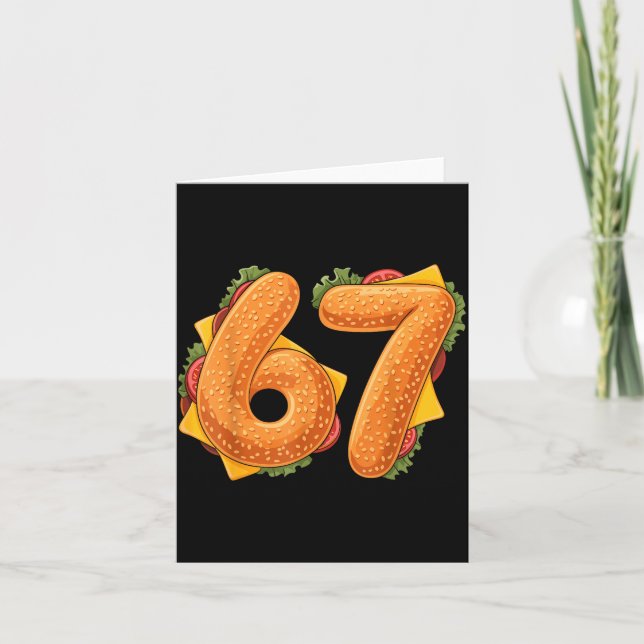 Tarjeta 67 Christmas Burger Shirt 6 7 Meme Funny 67 Hambur (Anverso)