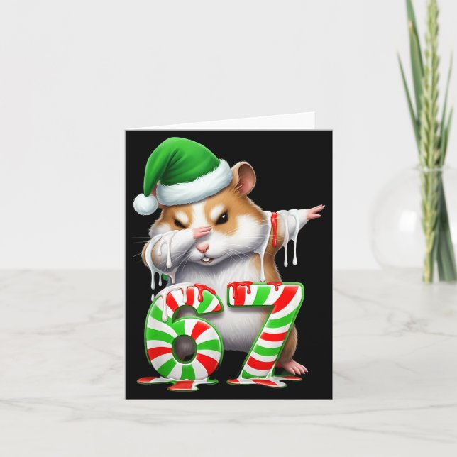 Tarjeta 67 Christmas Funny 67 Brainrot Youth Kids Hamster  (Anverso)