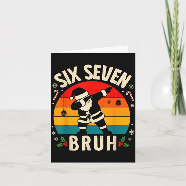 Tarjeta 67 Christmas Funny 67 Meme Youth Kids Dabbing Sant (Anverso)