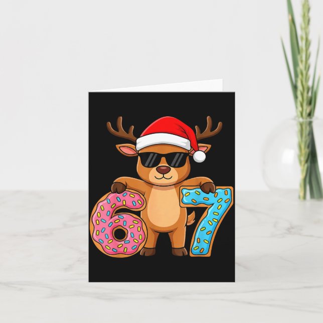 Tarjeta 67 Christmas Funny 67 Meme Youth Kids Reindeer 67  (Anverso)
