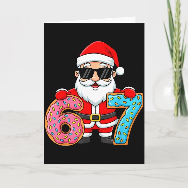 Tarjeta 67 Christmas Funny 67 Meme Youth Kids Santa 67  (Anverso)
