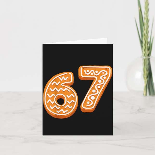 Tarjeta 67 Christmas Funny 6 7 Gingerbread Six Seven Xmas  (Anverso)