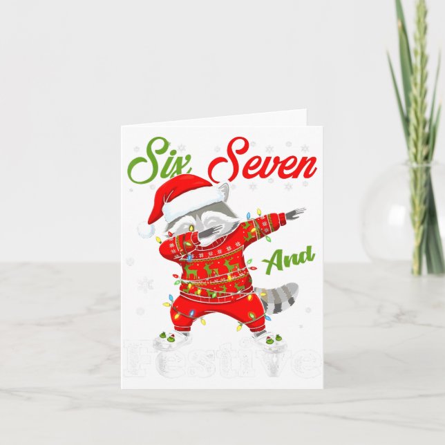 Tarjeta 67 Christmas Funny Six Seven Bruh Meme Brainrot Sa (Anverso)