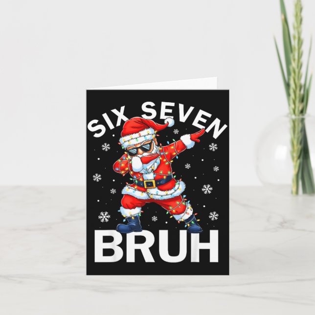 Tarjeta 67 Christmas Funny Six Seven Bruh Meme Dabbing San (Anverso)
