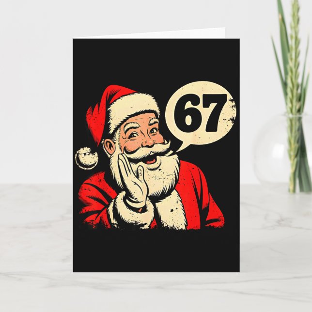 Tarjeta 67 Christmas Funny Six Seven Meme Brainrot Santa C (Anverso)
