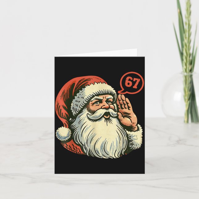 Tarjeta 67 Christmas Funny Six Seven Meme Brainrot Santa C (Anverso)