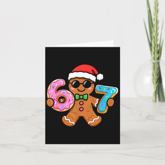 Tarjeta 67 Christmas Gingerbread Six Seven Meme Gen Alpha  (Anverso)